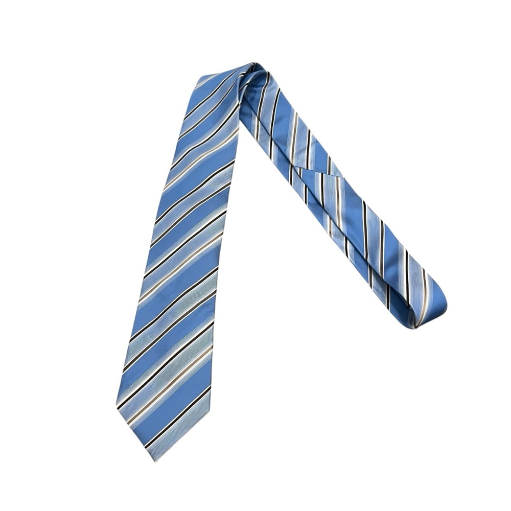 Kenneth Cole Reaction Blue and Silver Striped Tie